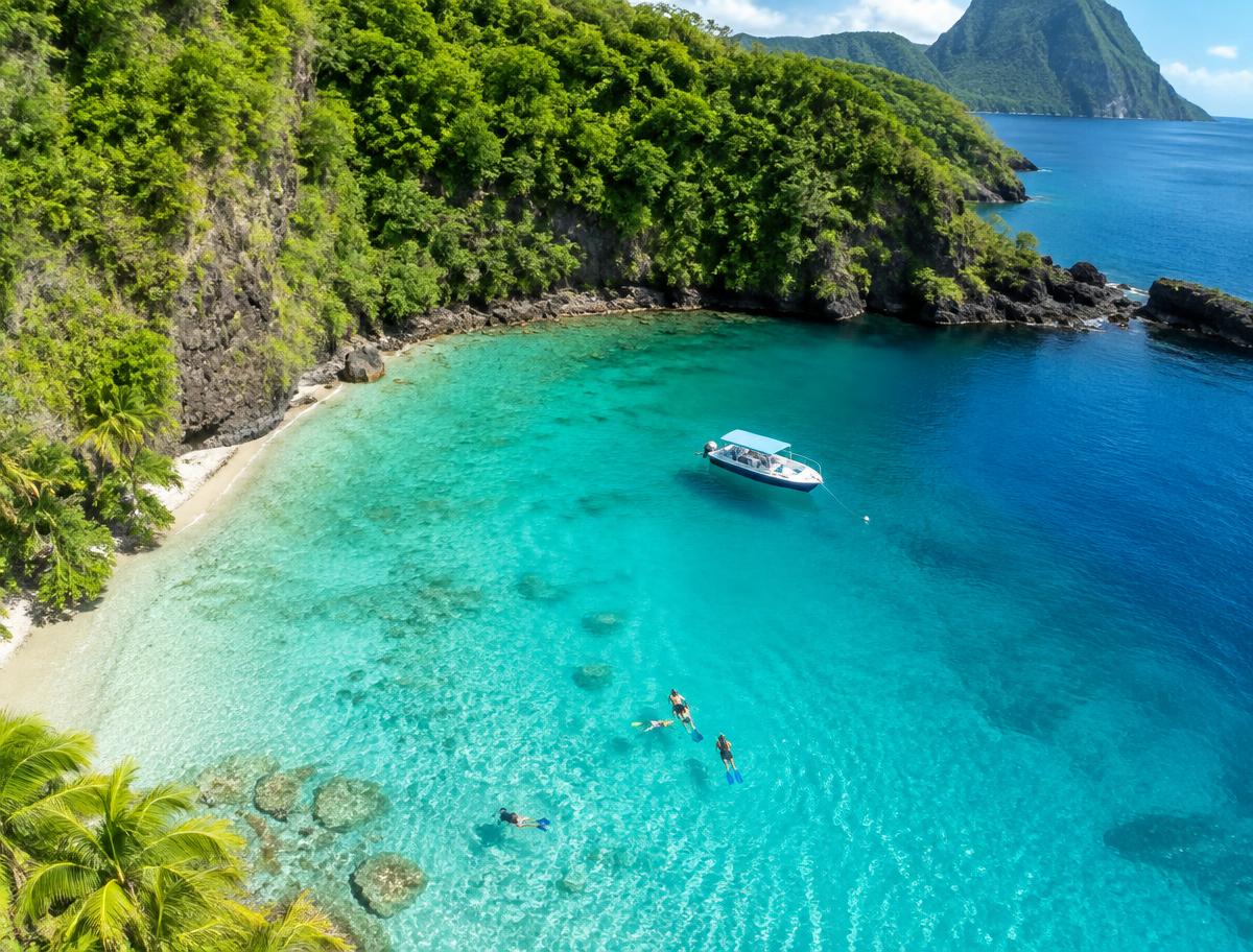 Snorkelling in a sheltered cove